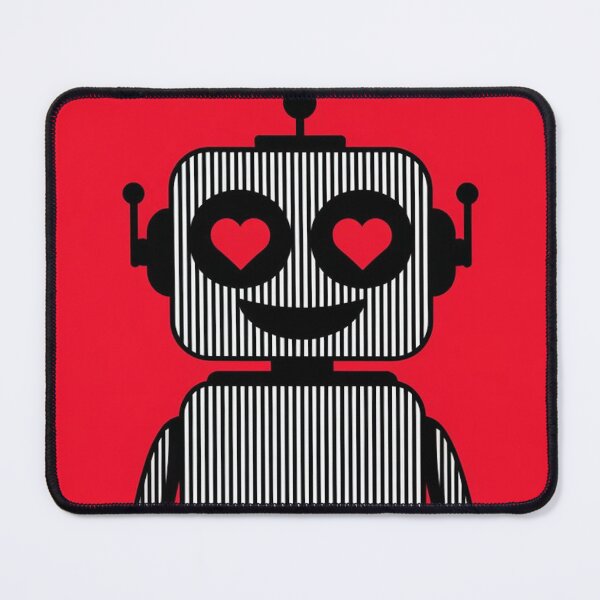 Item preview, Retro Love Robot with Heart Eyes Red designed and sold by Ed & Harmony.