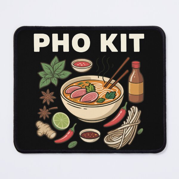 Item preview, Funny Pho Kit Noodle Bowl Pun with Ingredients Illustration designed and sold by JeniiArt.