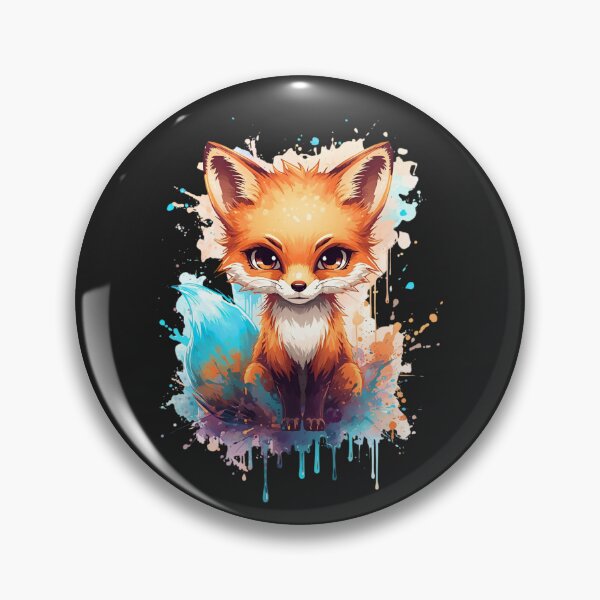 Item preview, Halloween Fox – Glowing Orange Fox with Neon Blue Tail Design designed and sold by ColorSplash123.