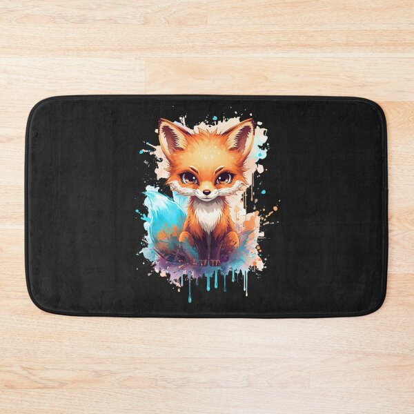 Item preview, Halloween Fox – Glowing Orange Fox with Neon Blue Tail Design designed and sold by ColorSplash123.
