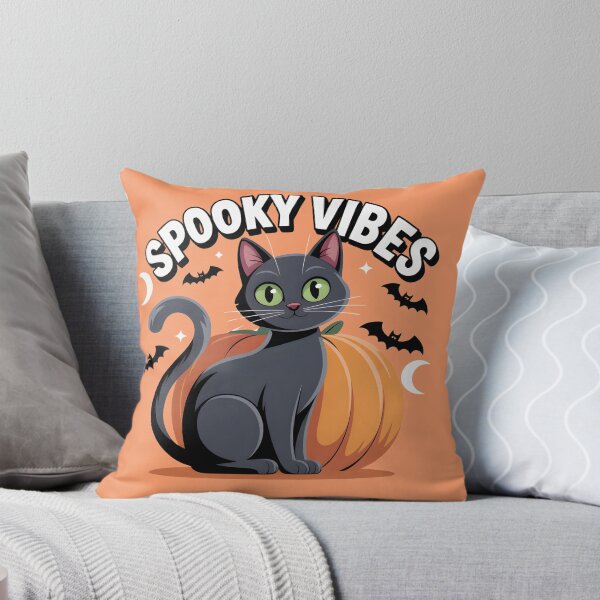 Item preview, Spooky Vibes - Cute Black Cat and Pumpkin Halloween Sticker designed and sold by FestivityFinds.