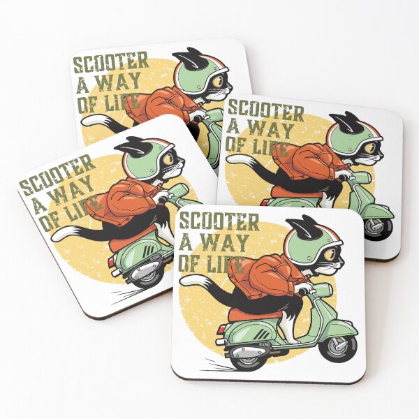 Item preview, Retro Scooter Cat – Vintage Ride with Style designed and sold by AckeeWolf.
