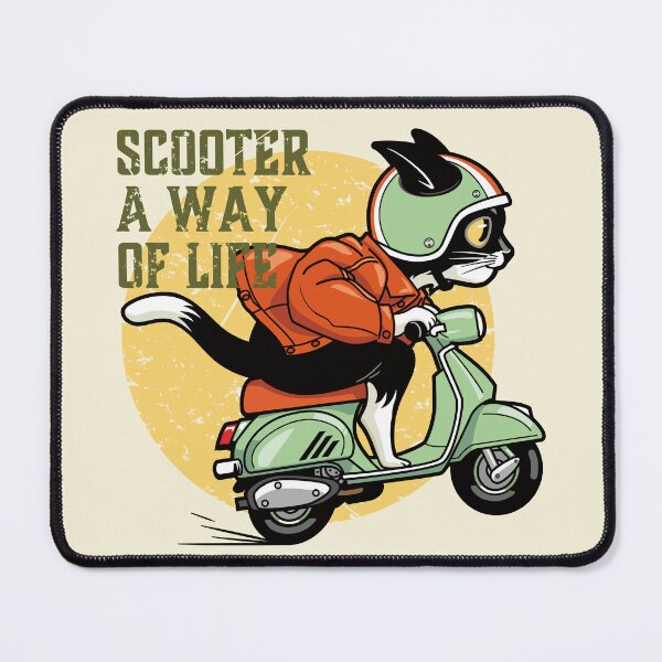 Item preview, Retro Scooter Cat – Vintage Ride with Style designed and sold by AckeeWolf.