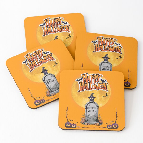 Item preview, Happy Halloween – Black Cat on Gravestone designed and sold by Don't Crack Art.