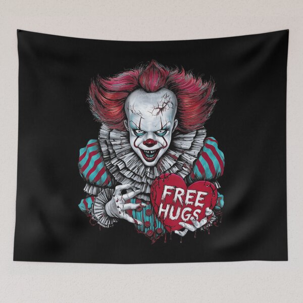 Item preview, Free a Hugs Scary Clown Valentine Halloween Horror Character designed and sold by RosellaBalistre.