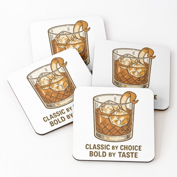 Item preview, Classic by Choice Bold by Taste – Vintage Whiskey Cocktail Illustration designed and sold by inkoutninja.