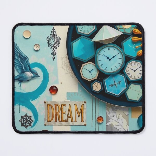 Item preview, Dream Turquoise Mixed media collage  designed and sold by FloatingGardens.
