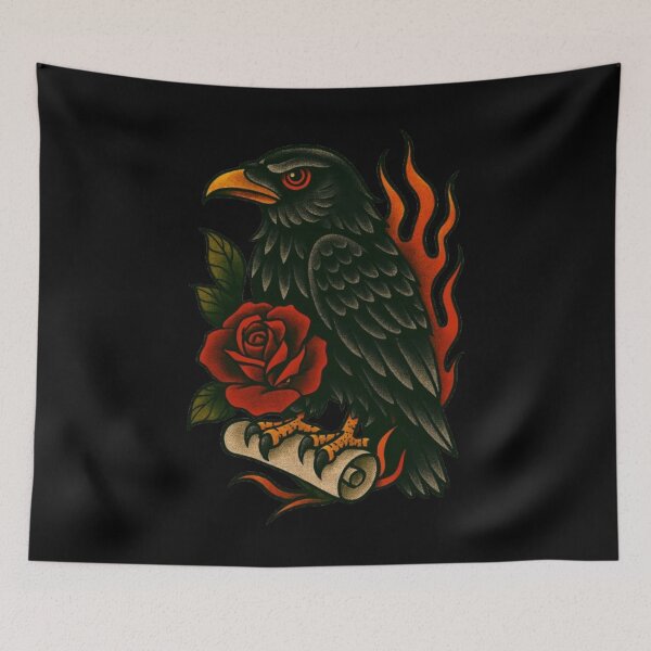 Item preview, Raven Tattoo designed and sold by FLATVAC STICKER.