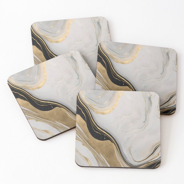 Item preview, Marble Flow — Abstract Gold and Black Fluid Art designed and sold by The Rust Lab.