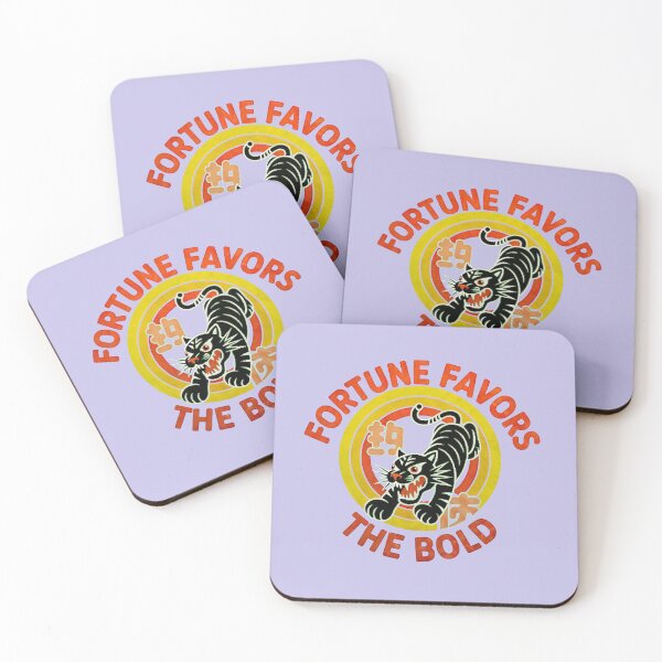 Item preview, FORTUNE FAVORS THE BOLD - POUNCING TIGER - FORTUNE COOKIE - MATCHBOX - BURNT ORANGE designed and sold by Big Bang Canvas.