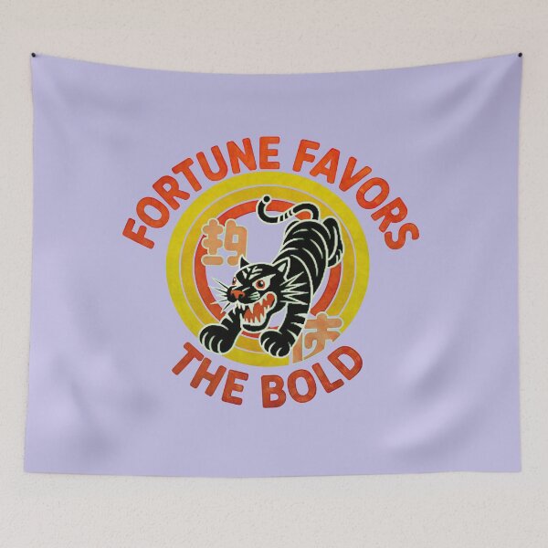 Item preview, FORTUNE FAVORS THE BOLD - POUNCING TIGER - FORTUNE COOKIE - MATCHBOX - BURNT ORANGE designed and sold by Big Bang Canvas.