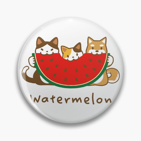 Item preview, Cats and Dogs Sharing Watermelon – Cute Summer Design designed and sold by AckeeWolf.