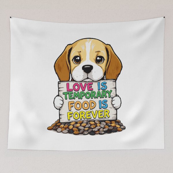 Item preview, Adorable Beagle Saying Love Food Funny Typography Art designed and sold by Tong4130.