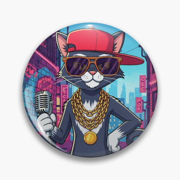 Item preview, Hip-Hop Cat King: Dope Rapper Feline with Gold Chains and a Mic designed and sold by catlovers2025.