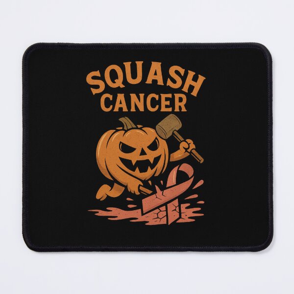 Item preview, Squash Cancer A pumpkin smashing a pink ribbon with a sledgehammer designed and sold by iandkco.