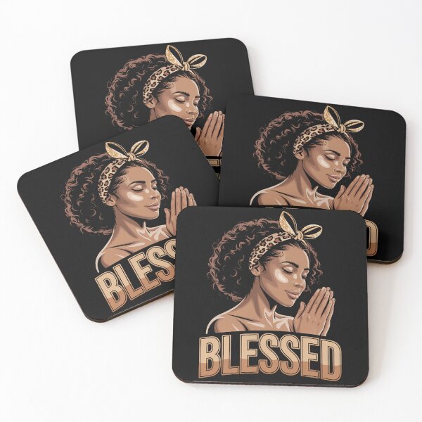 Item preview, Blessed Praying Afro African American Christian designed and sold by DeadlockCrew.