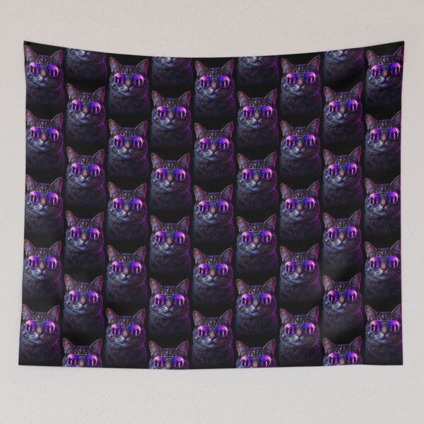 Item preview, Cool Cat DJ – Stylish Feline with Aviator Sunglasses and Party Reflections designed and sold by PixelVibe782.