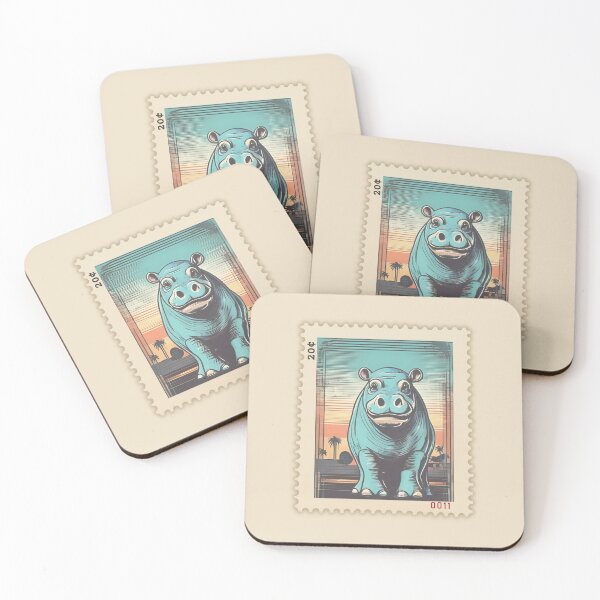 Item preview, Retro Hippopotamus – Vintage Animal Illustration in the City designed and sold by Ivy-Triggs.