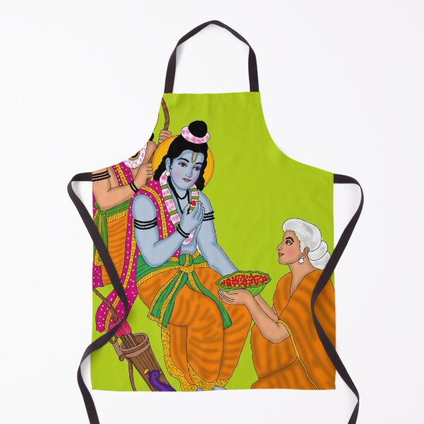 Item preview, Lord Rama with Shabri Digital Artwork | Divine Meeting from Ramayana | Hindu Spiritual Wall Art designed and sold by Harshit_Digital_Arts.