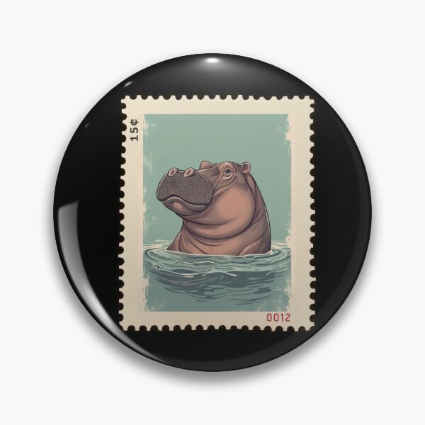 Item preview, Vintage Hippopotamus – Retro Animal Illustration in Water designed and sold by Ivy-Triggs.