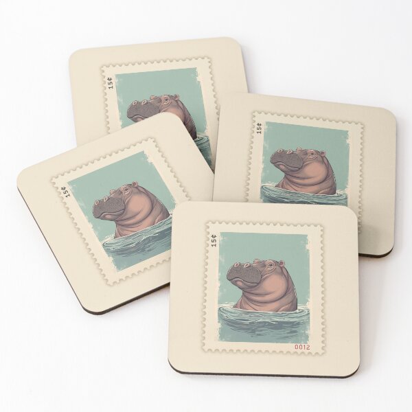 Item preview, Vintage Hippopotamus – Retro Animal Illustration in Water designed and sold by Ivy-Triggs.