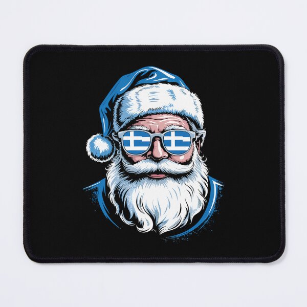 Item preview, Christmas Santa Claus Greece Flag designed and sold by blueyeeti.