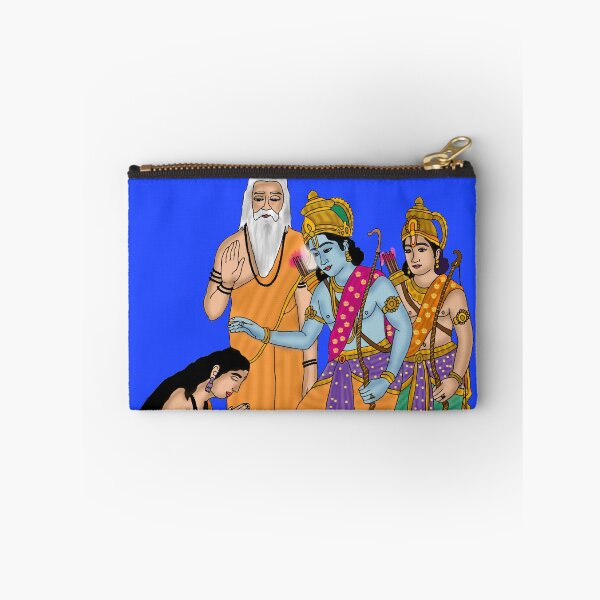 Item preview, Lord Rama with Ahilya Digital Artwork | Divine Redemption Scene | Hindu Spiritual Wall Decor designed and sold by Harshit_Digital_Arts.