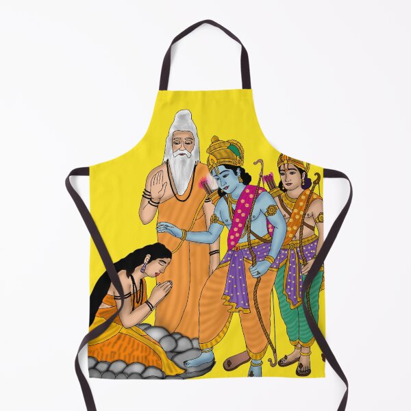 Item preview, Lord Rama with Ahilya Digital Artwork | Divine Redemption Scene | Hindu Spiritual Wall Decor designed and sold by Harshit_Digital_Arts.