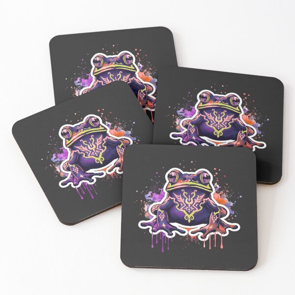 Item preview, Voodoo Frog – Magical Glowing Frog with Neon Tribal Markings, Watercolor Design designed and sold by ColorSplash123.