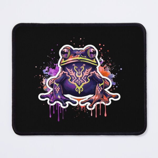 Item preview, Voodoo Frog – Magical Glowing Frog with Neon Tribal Markings, Watercolor Design designed and sold by ColorSplash123.