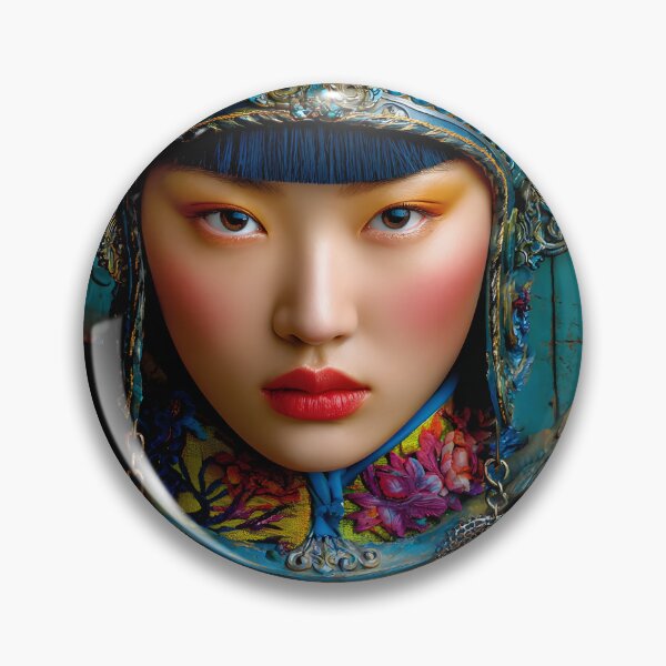 Item preview, Vibrant Warrior Portrait with Floral Armor Design designed and sold by Artessie.