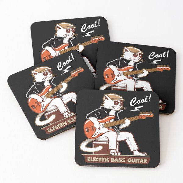 Item preview, Cool Cat Bassist – Low End Groove Design_BK designed and sold by AckeeWolf.