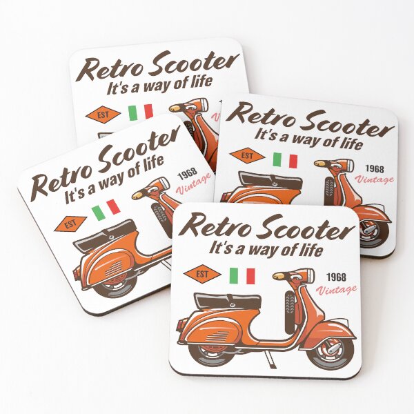 Item preview, Candy Color Retro Scooter – Playful Vintage Ride_RED_WH designed and sold by AckeeWolf.