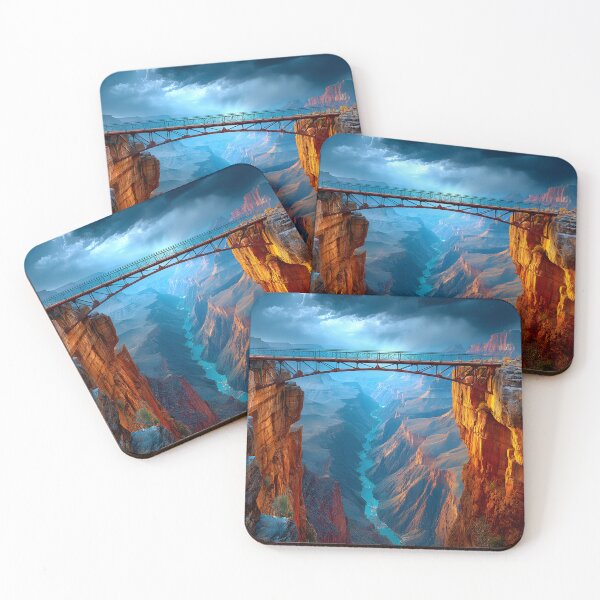Item preview, Majestic Bridge Over Grand Canyon Landscape Scene designed and sold by Artessie.