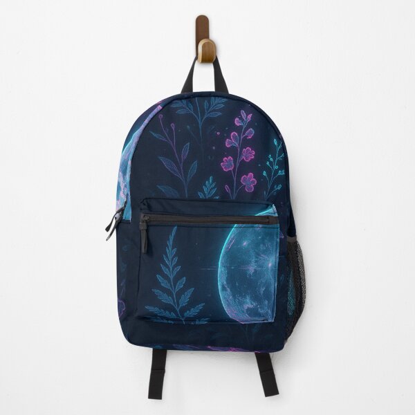 Item preview, Neon Moon Garden – Glowing Moon and Flowers Fantasy Art designed and sold by IZZATH.