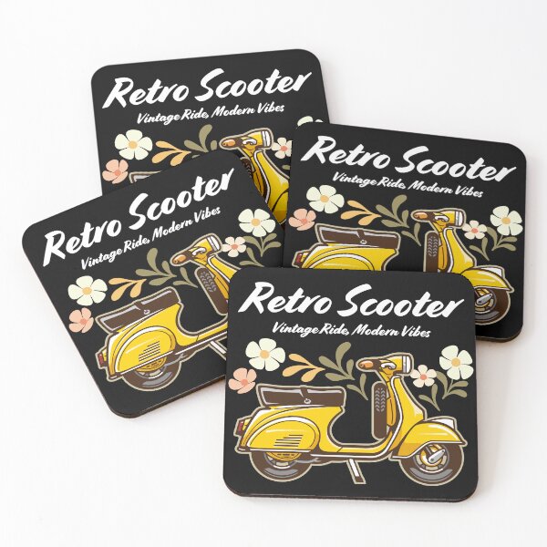 Item preview, Candy Color Retro Scooter – Playful Vintage Ride_YELLOW_BK designed and sold by AckeeWolf.