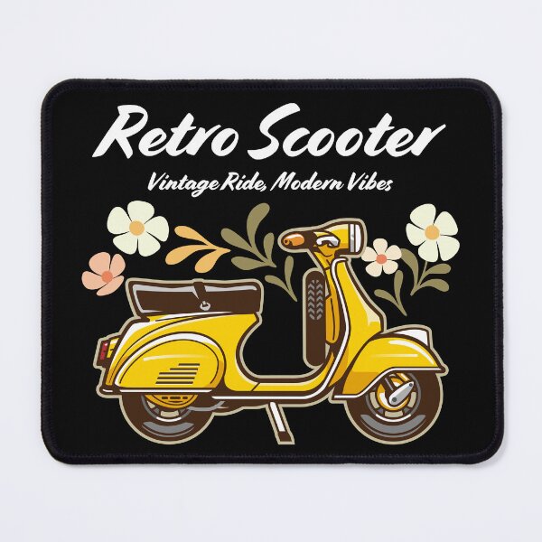 Item preview, Candy Color Retro Scooter – Playful Vintage Ride_YELLOW_BK designed and sold by AckeeWolf.