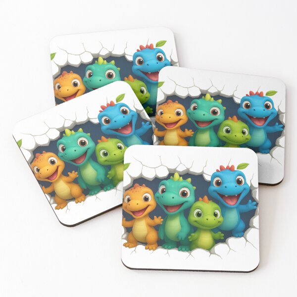 Item preview, Cute Baby Dinosaur Squad – Adorable 3D Cartoon Dino Friends | Funny Dino Art for Kids, Cute Dino Sticker, Shirt & Mug Design designed and sold by 5CatDesign.