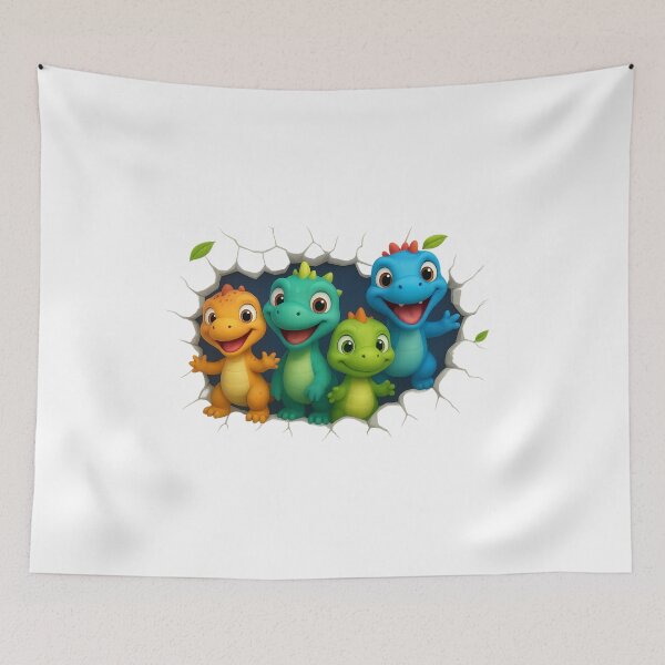 Item preview, Cute Baby Dinosaur Squad – Adorable 3D Cartoon Dino Friends | Funny Dino Art for Kids, Cute Dino Sticker, Shirt & Mug Design designed and sold by 5CatDesign.