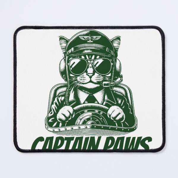 Item preview, Captain Paws Cat Pilot – Funny Aviator Kitty Design | Cool Cat Airplane Art designed and sold by Graphic Botique.