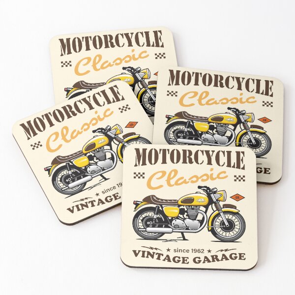 Item preview, Candy Color Retro Motorcycle – Classic Ride Illustration_YELLOW_WH designed and sold by AckeeWolf.