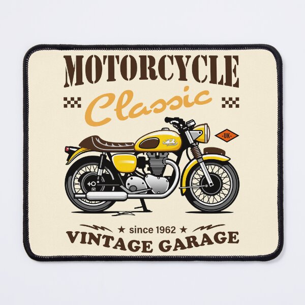 Item preview, Candy Color Retro Motorcycle – Classic Ride Illustration_YELLOW_WH designed and sold by AckeeWolf.