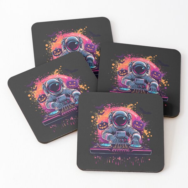 Item preview, Neon Astronaut DJ Halloween Club Design designed and sold by ColorSplash123.