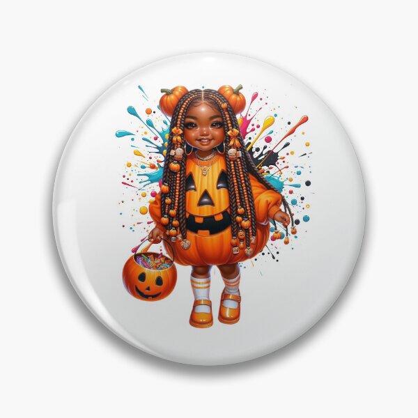 Item preview, Cute Black Girl Halloween Pumpkin Costume Art designed and sold by Lulunza.