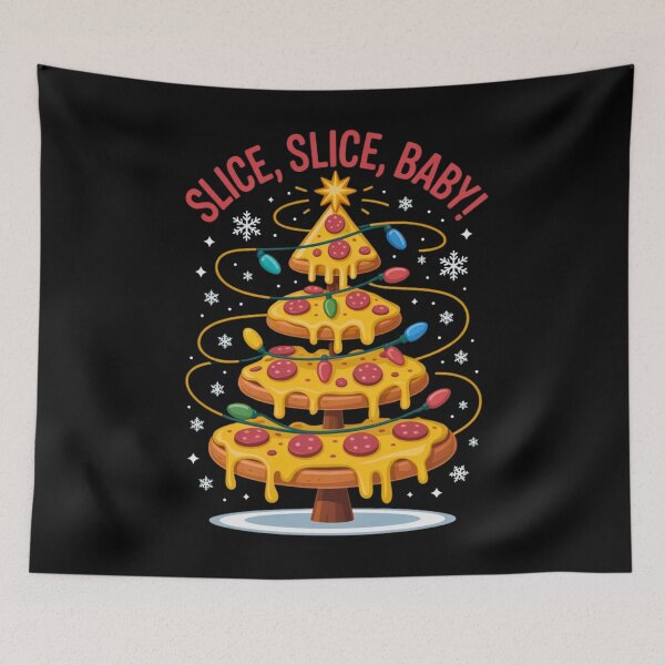 Item preview, Christmas Pizza Tree Design – Slice Slice Baby designed and sold by JerdbordinShop.