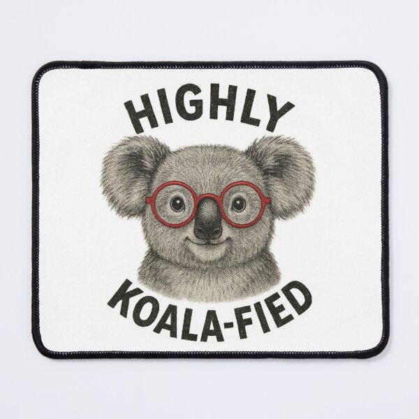 Item preview, "Highly Koala-fied" Funny Koala Pun | Cute Animal with Glasses Graphic designed and sold by Essémké.