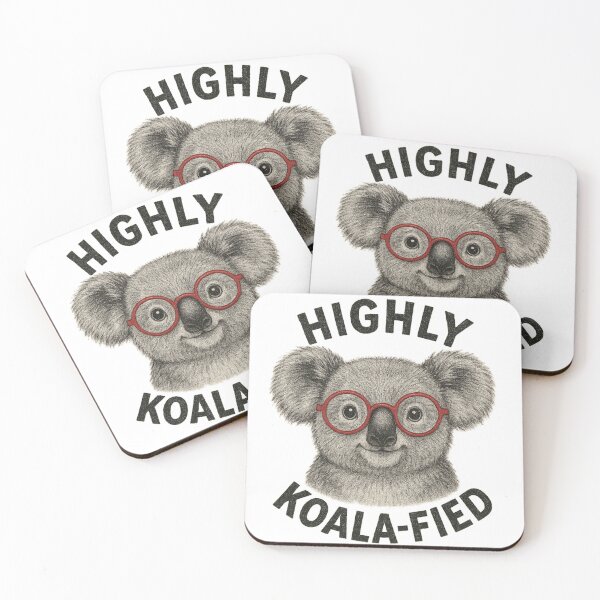 Item preview, "Highly Koala-fied" Funny Koala Pun | Cute Animal with Glasses Graphic designed and sold by Essémké.