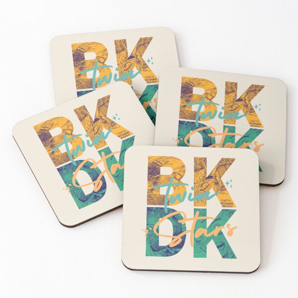 Item preview, Bakudeku Twin Stars typography teal green and orange designed and sold by gibbianne.
