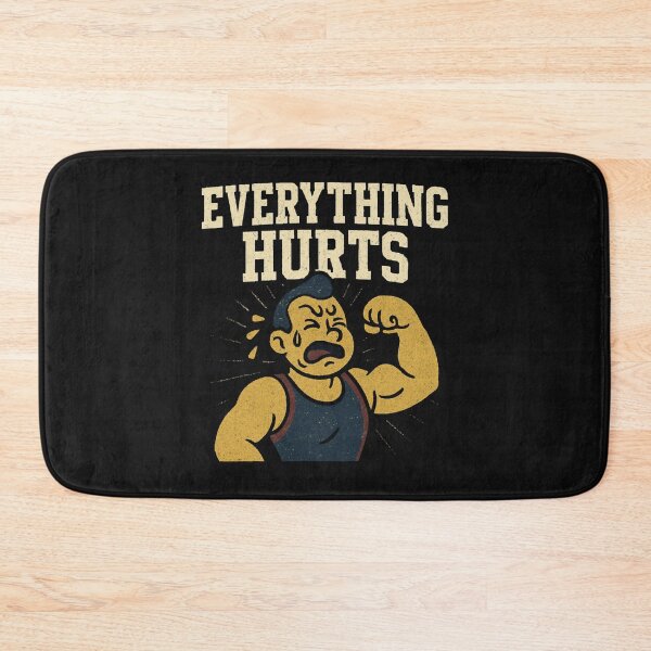 Item preview, Everything Hurts Retro Gym Meme Distressed T-Shirt designed and sold by GeniePixel.