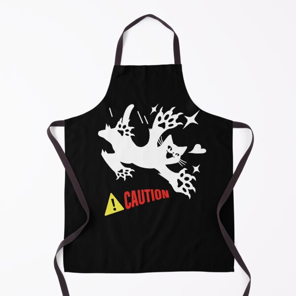 Item preview, Caution: Jumping Cat - Funny Feline Warning Design_BK designed and sold by AckeeWolf.
